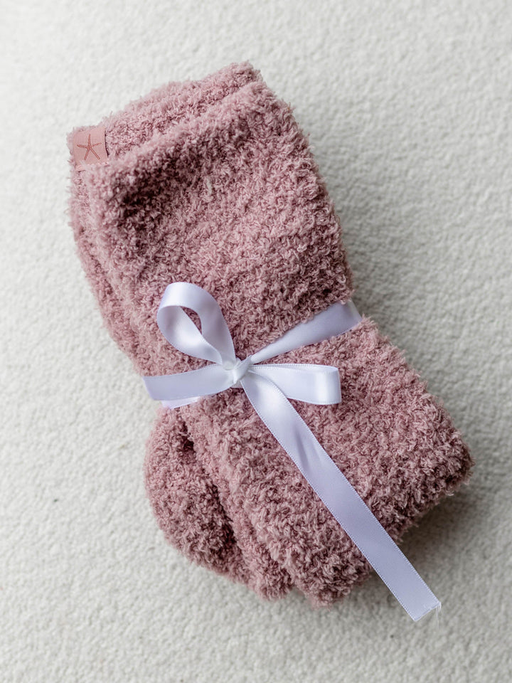 super soft rich pink socks