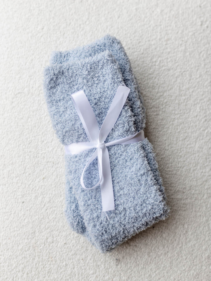 blue super soft and cozy socks