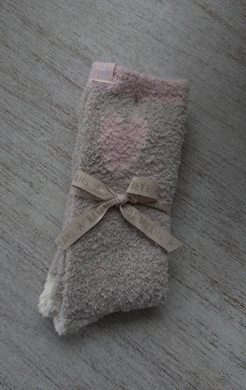 Barefoot Dreams CozyChic Color Block Heart Sock