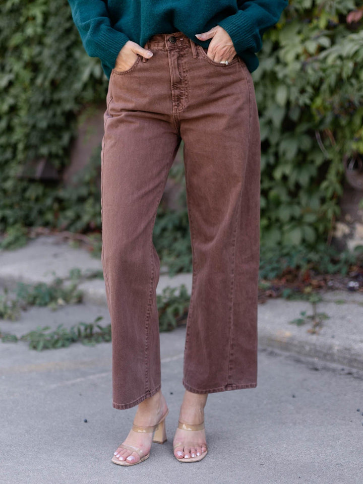 brown jeans