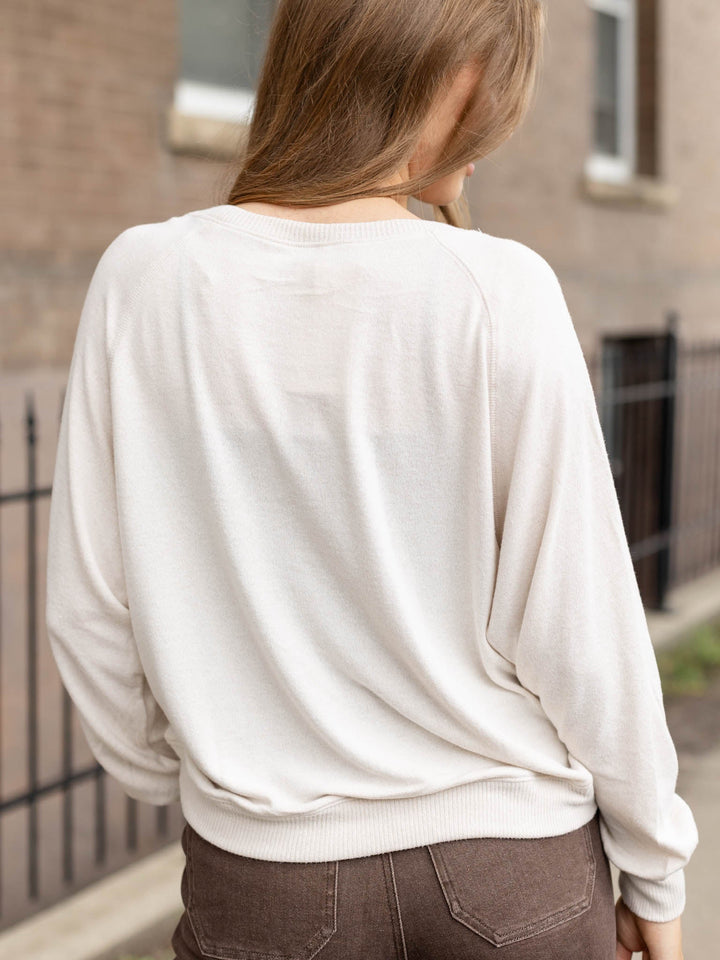 oatmeal brushed baseball tee