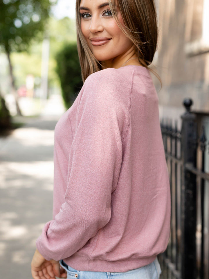 soft pink raglan style top