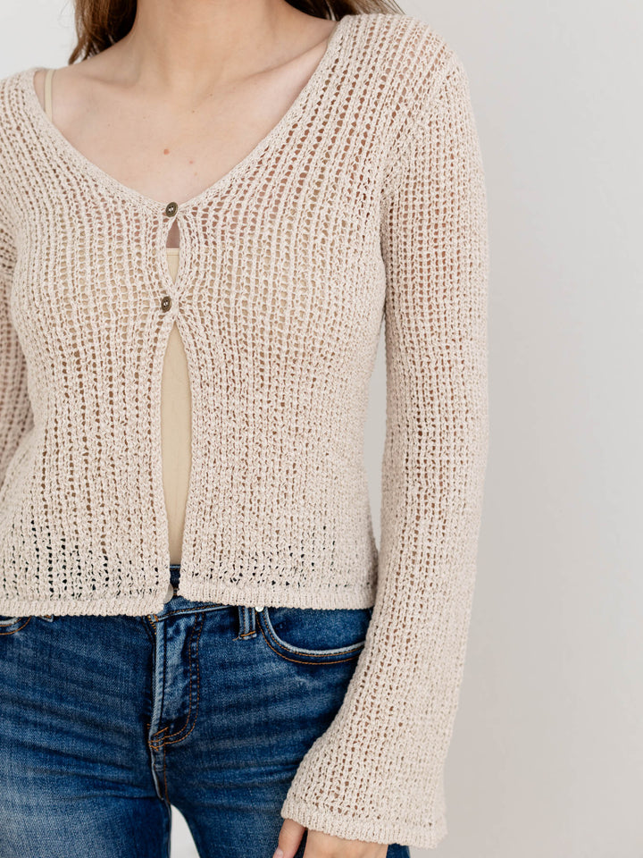 crochet bell sleeve cardigan