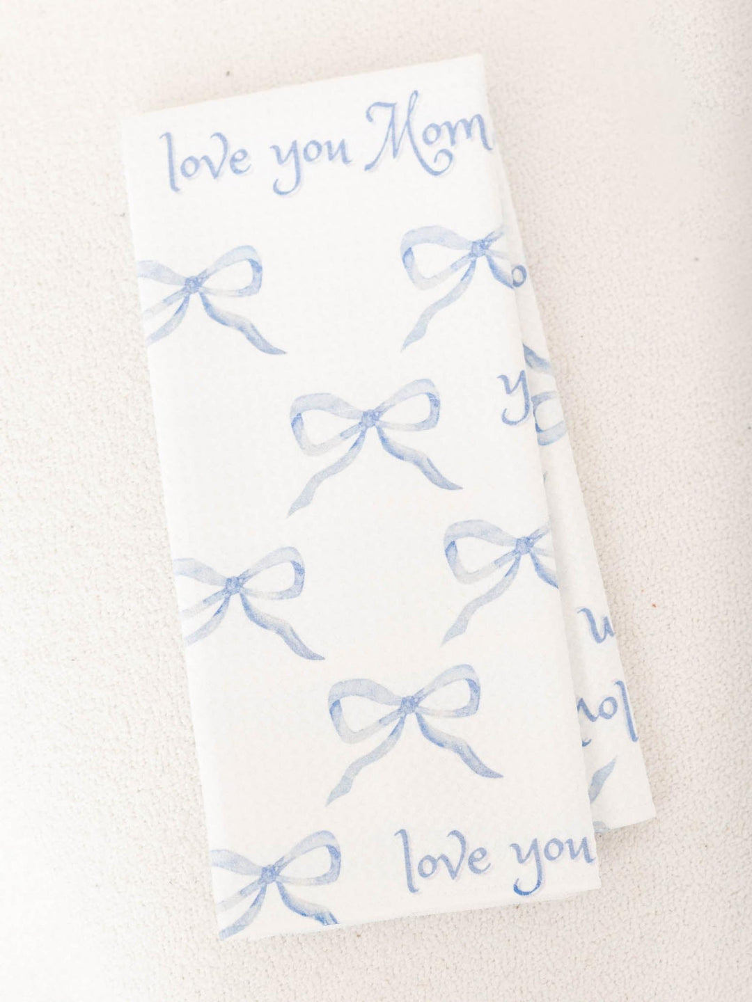 blue bow dishtowel