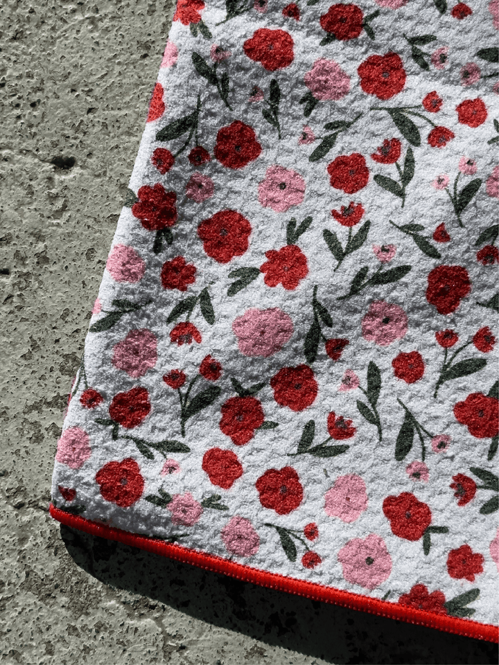 floral and striped microfiber dishtowel