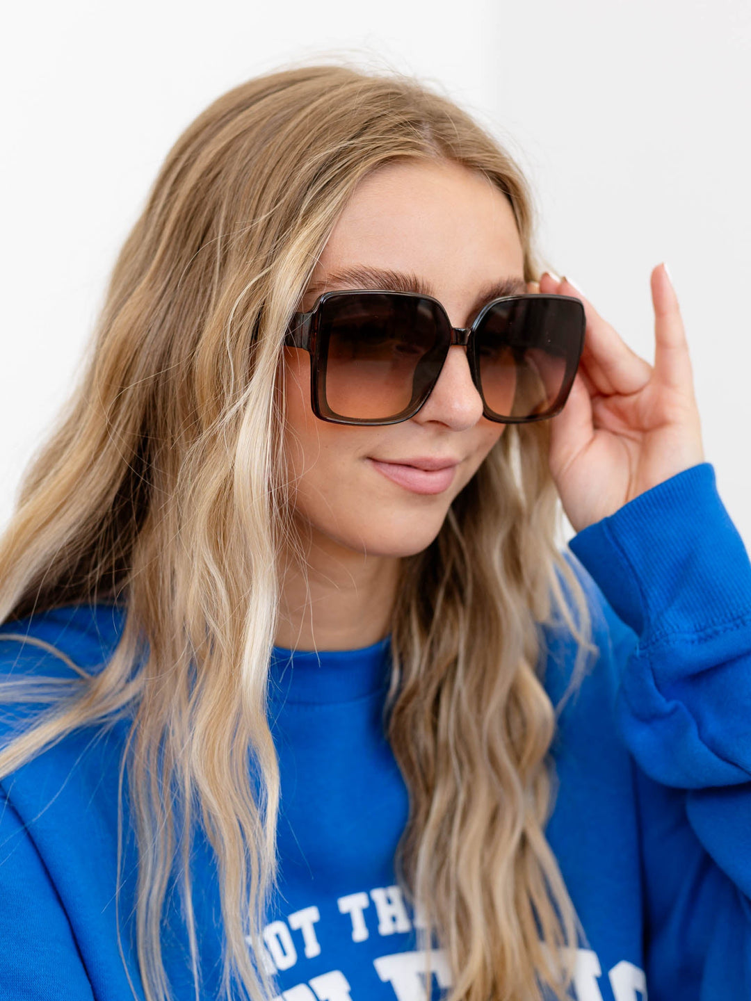 Blue Gem Blake Oversize Square Sunglasses - TortSunglasses