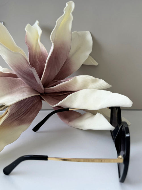 black geo sunglasses