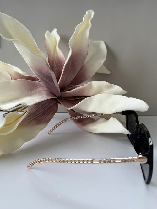 black and gold squared sunglasses