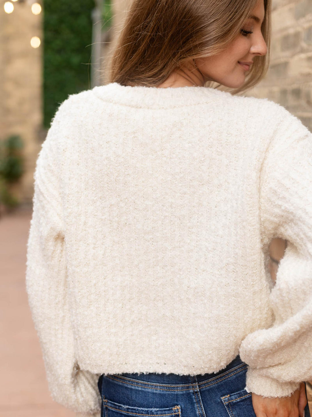 Boucle Knit Button Front Cardi