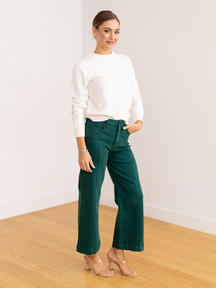 white higher neck simple sweater