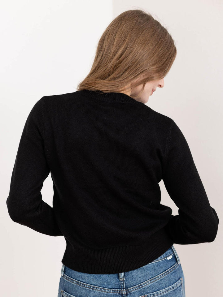 black high neck boxy sweater