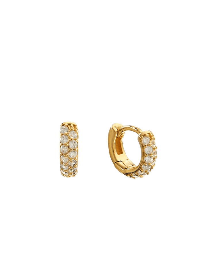 Brenda Grands 18K Gold Crystal Huggies