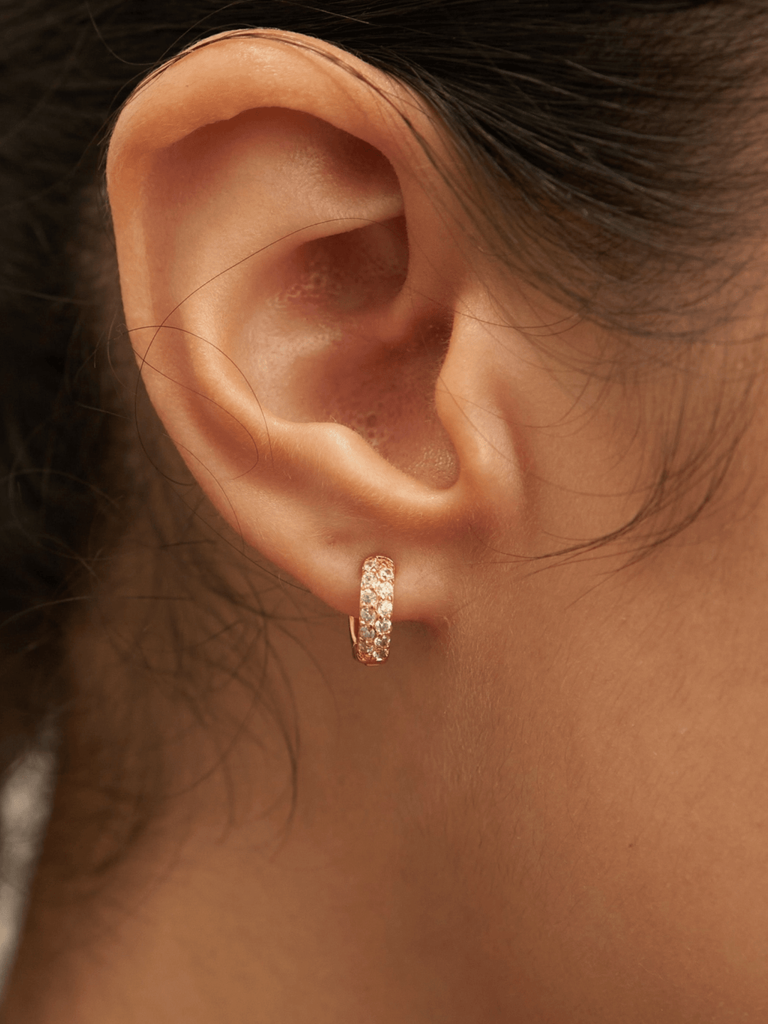 Brenda Grands 18K Gold Crystal Huggies