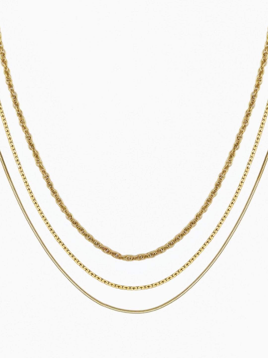 three layer gold necklace