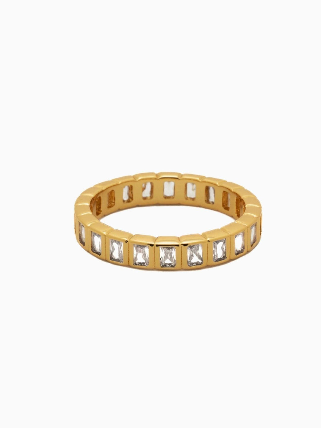 gold emerald cut ring