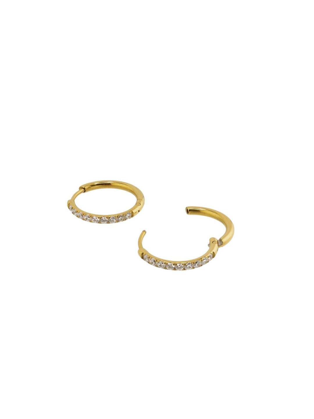 gold and crystal hoop earrings