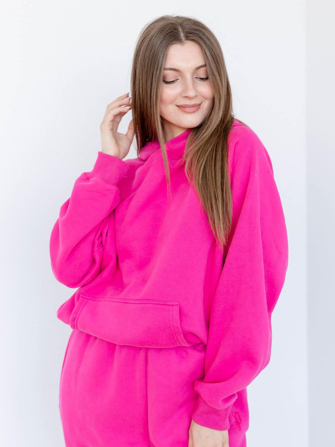 hot pink hoodie