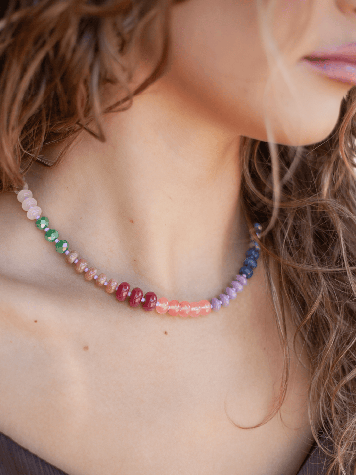 Multi Crystal Beaded Necklace