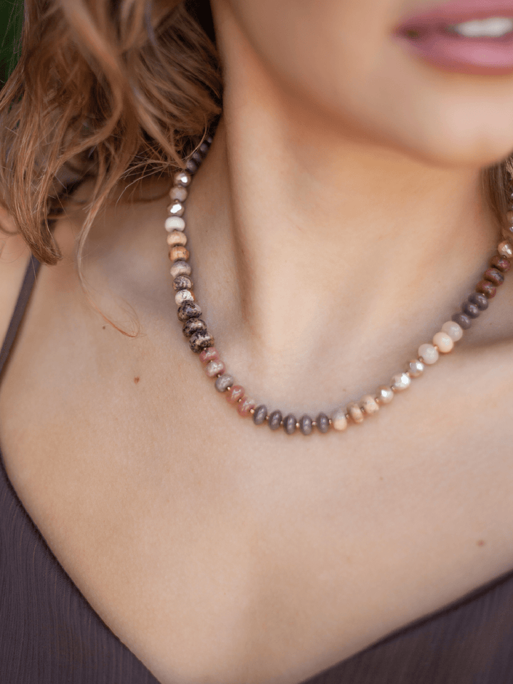 Multi Crystal Beaded Necklace