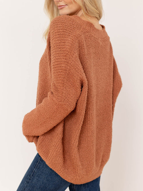 fuzzy rust colored sweater cardigan