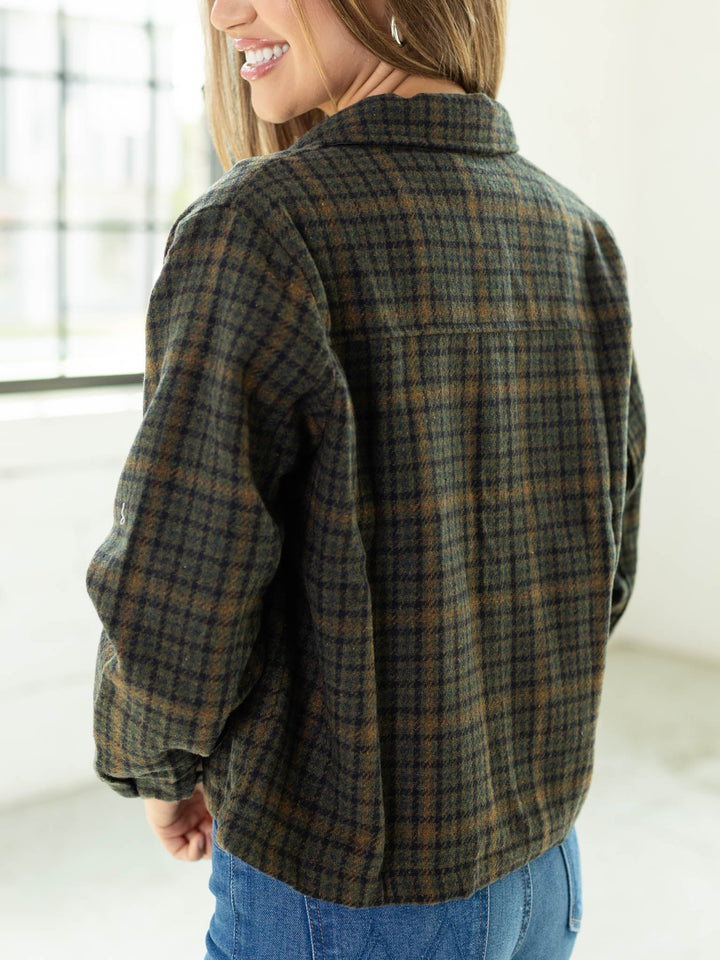 plaid cropped boxy jacket