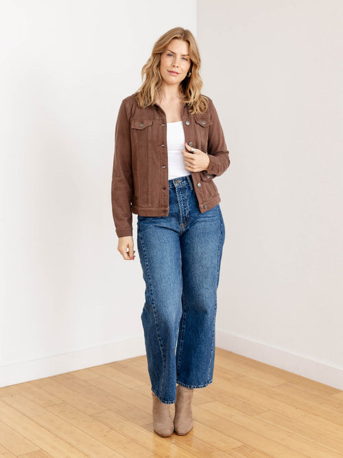 washed brown lightweight knit jacket