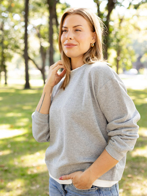 grey pullover two in one sweater