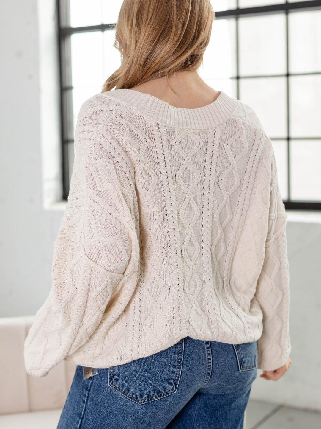 slouchy cable knit cardigan