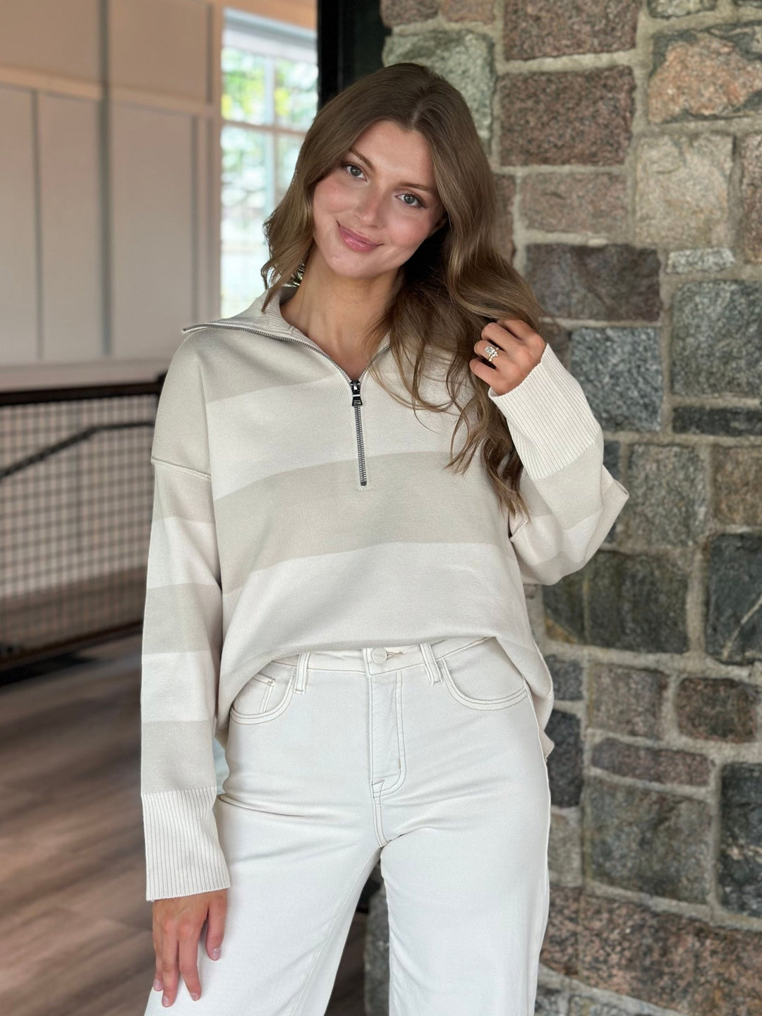 By Together Fontaine Stripe Half Zip