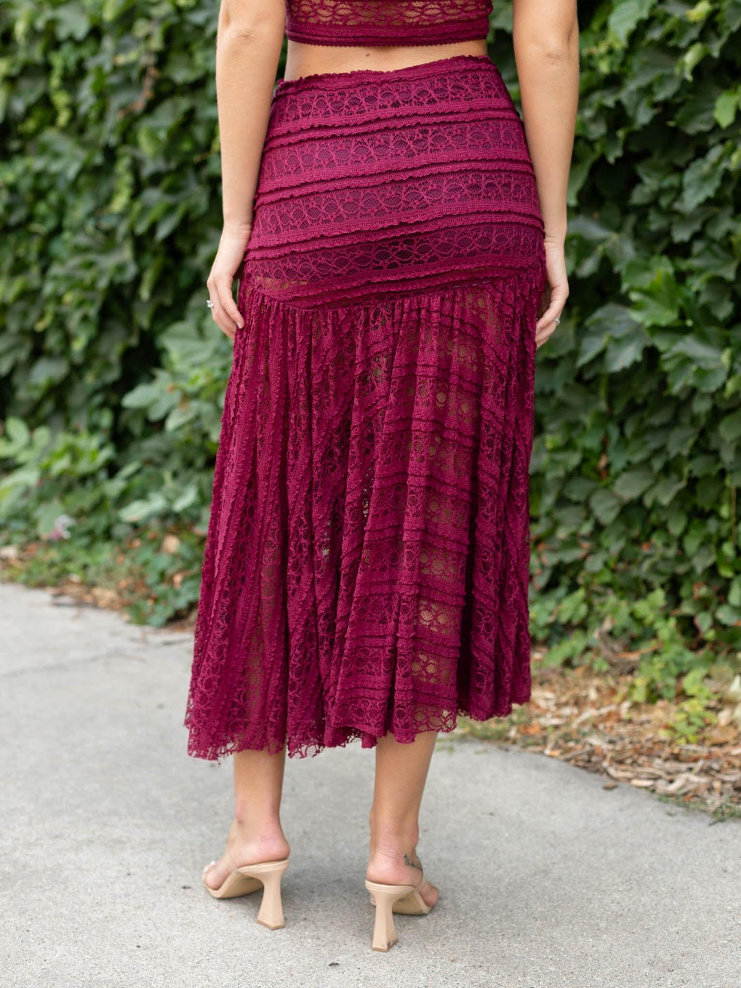 By Together Knit Lace Midi Skirt