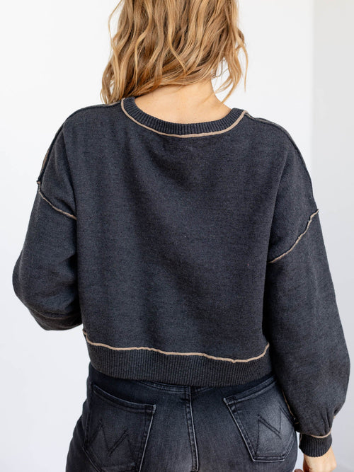 contrast boxy sweatshirt