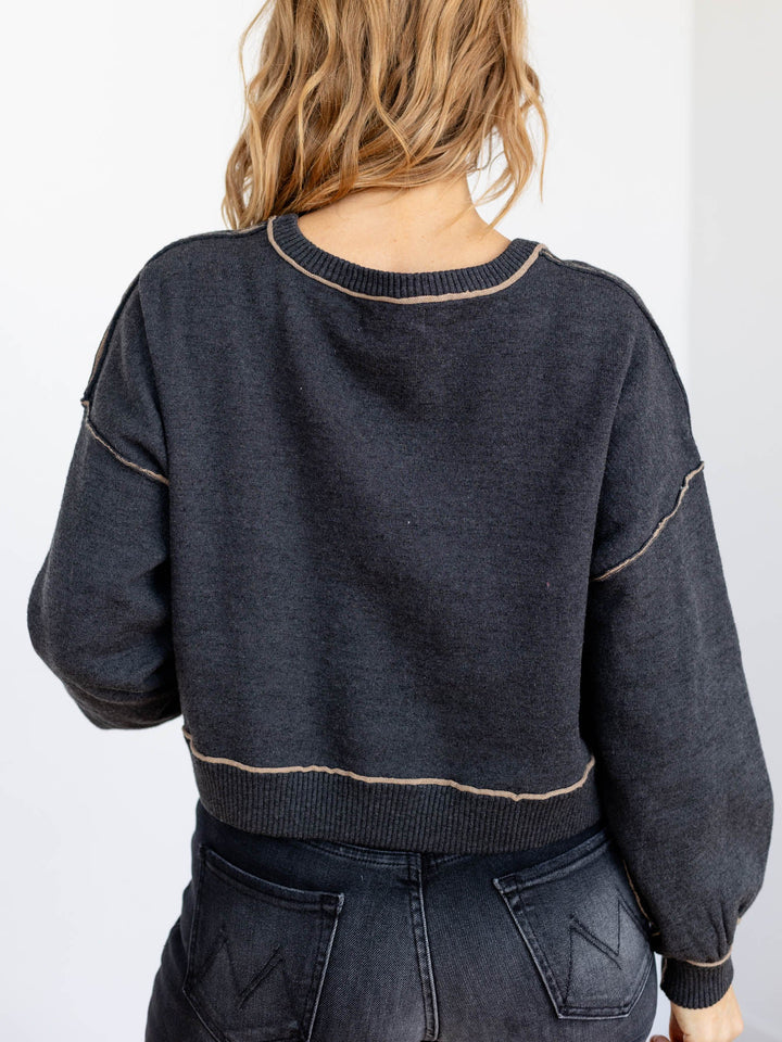 contrast boxy sweatshirt