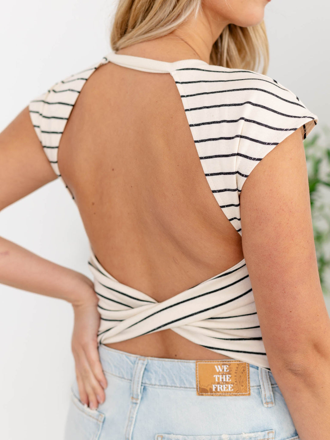 By Together Open Back Stripe TopKnit tops