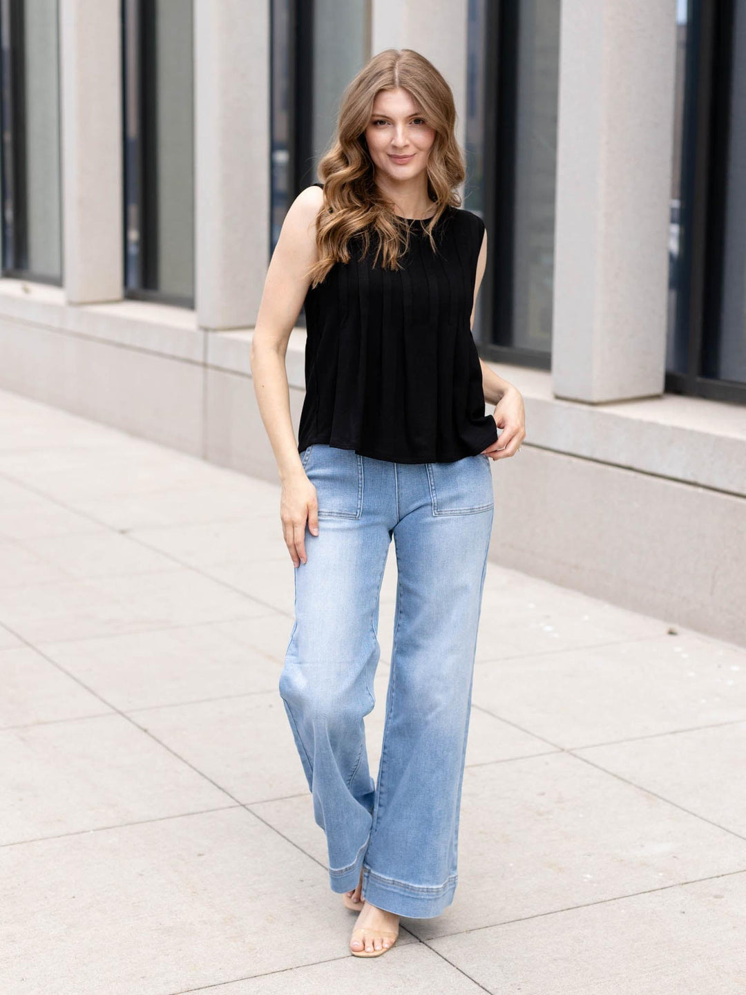 By Together Pleated Sleeveless Top