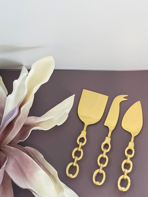 chain link cheese knife set