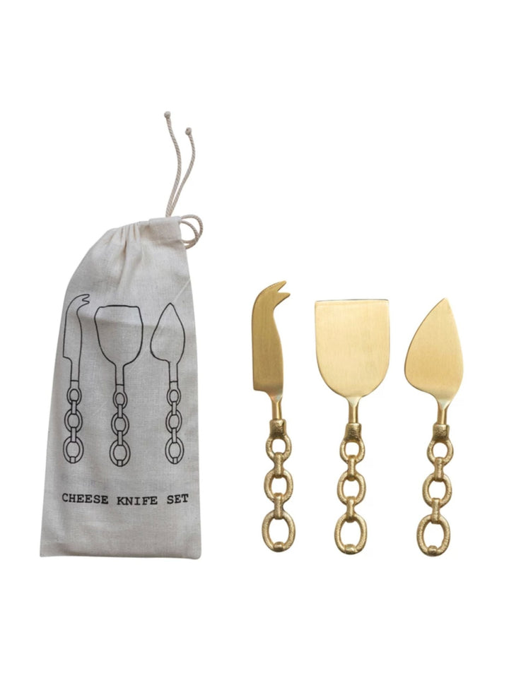 chain link cheese knife set