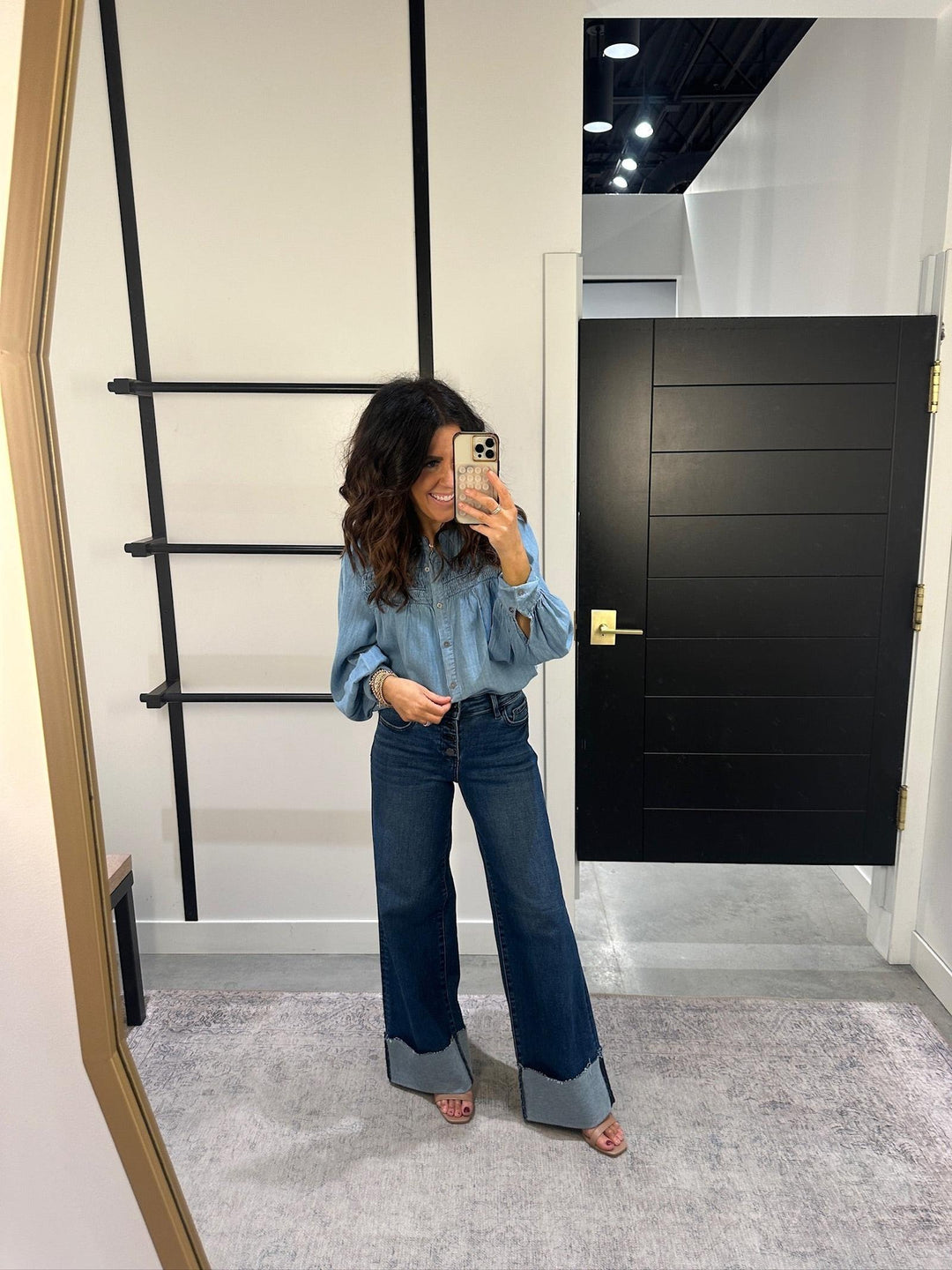 Chambray Button Up Top