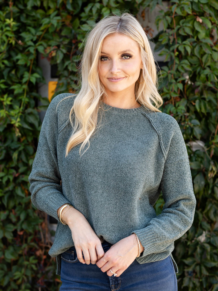 dusty green soft sweater