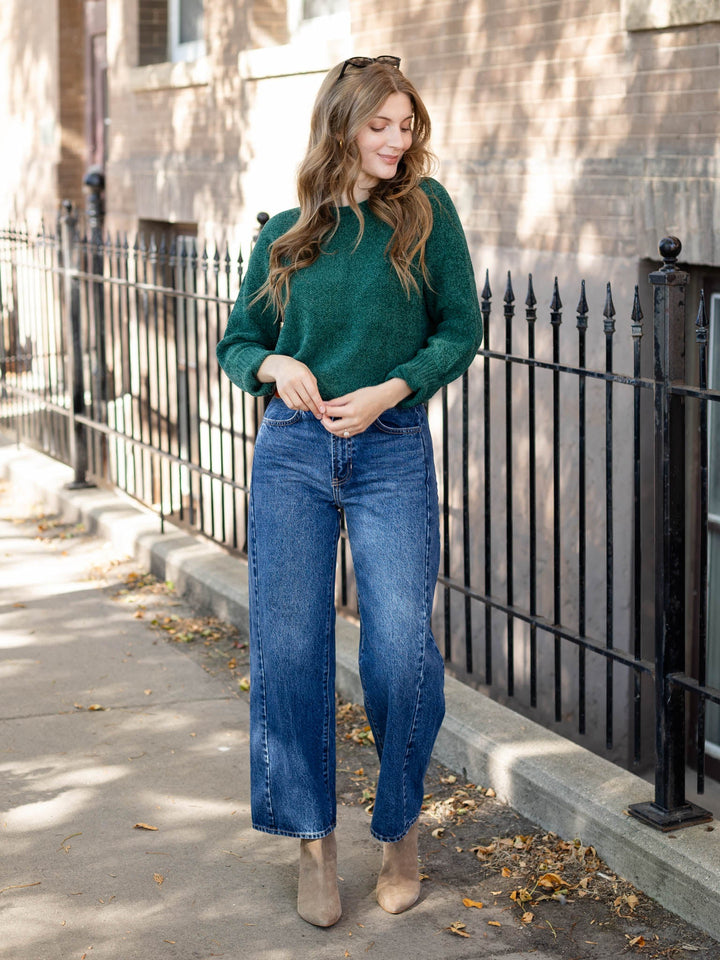 jewel green chenille sweater