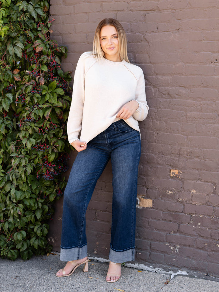 cream chenille raglan sweater