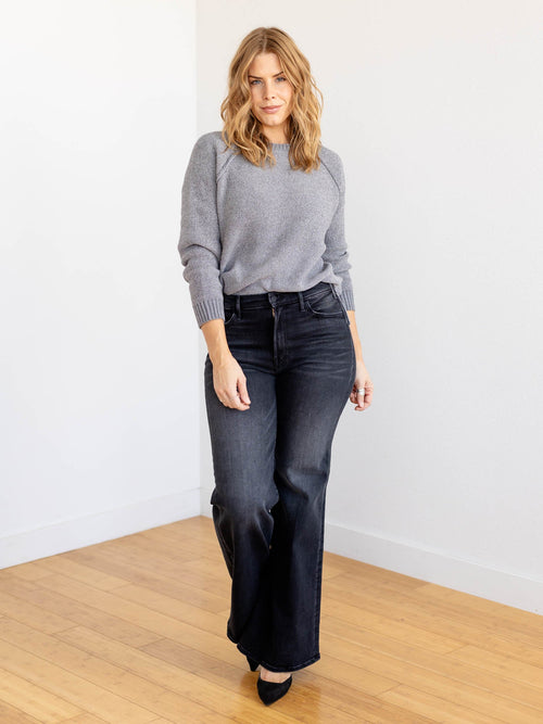 light grey chenille raglan sweater