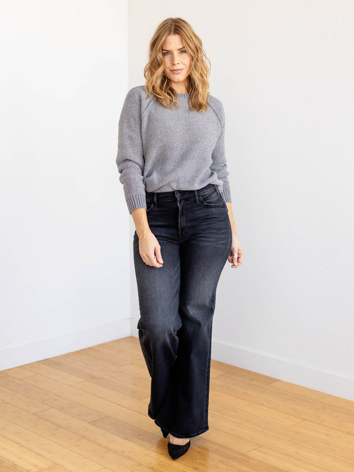 light grey chenille raglan sweater