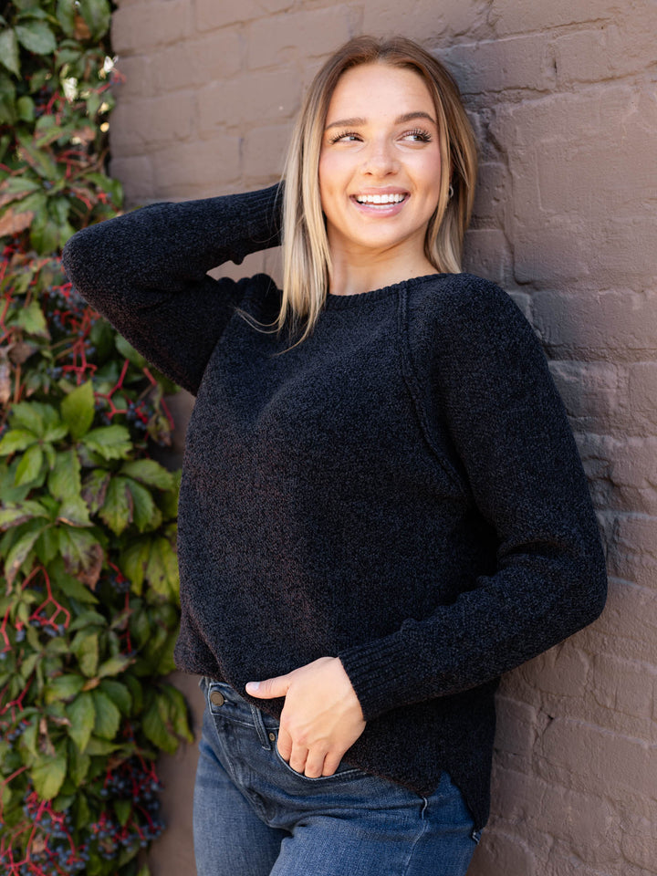 black super soft raglan sweater