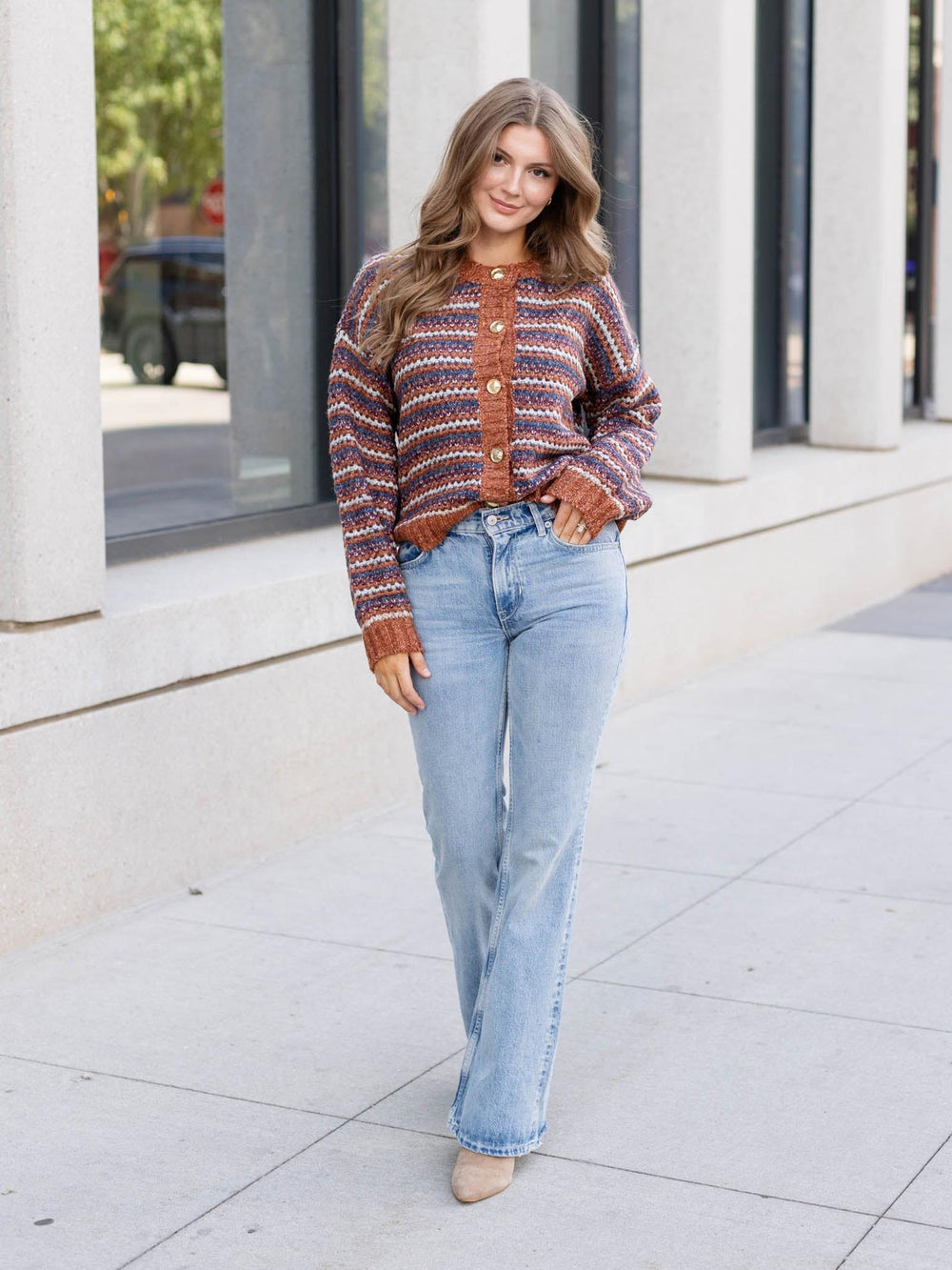rust cardigan
