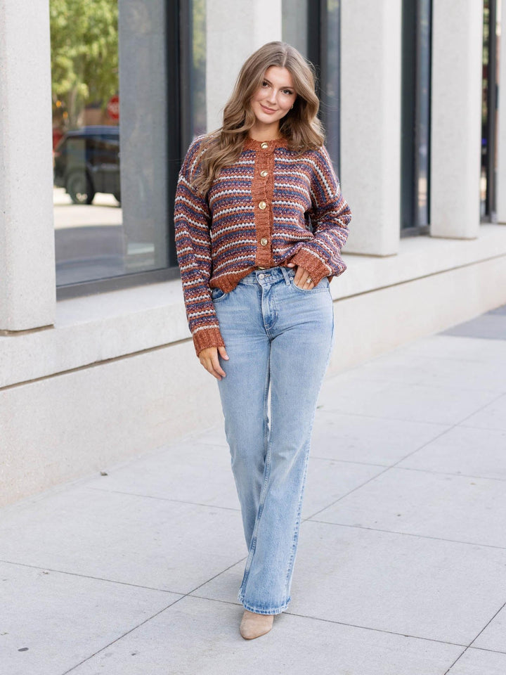 rust cardigan