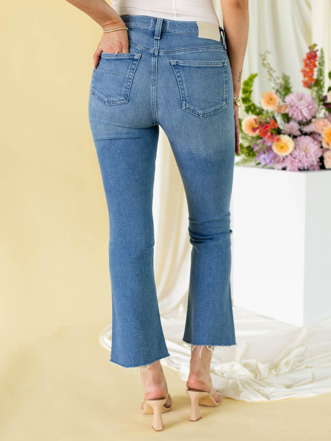 kick flare denim jeans