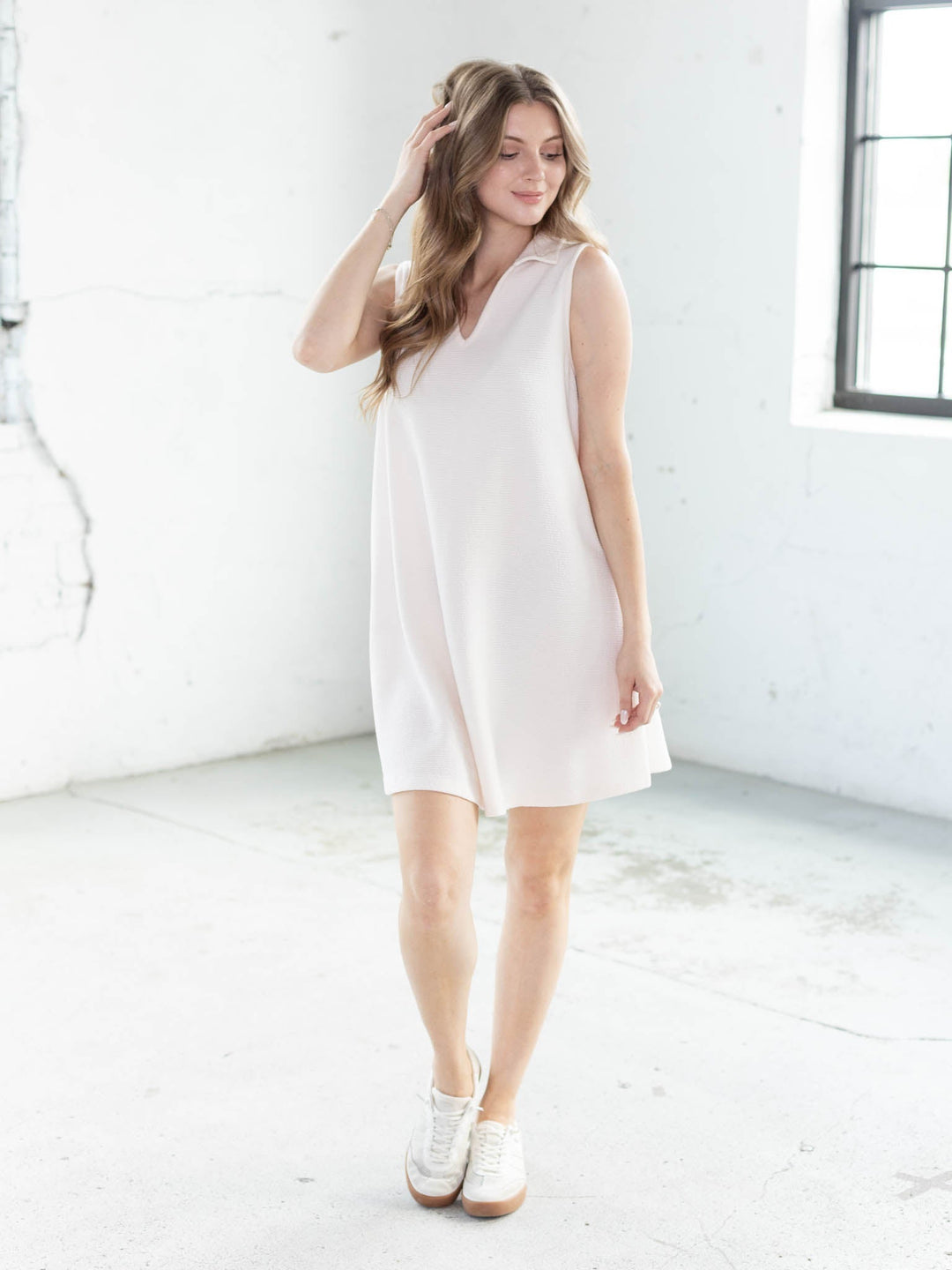 Cloudy Knit V-Neck Dress