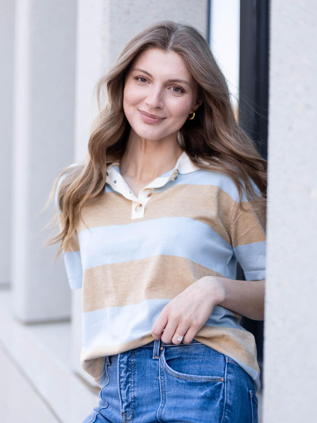 super soft polo stripe shirt