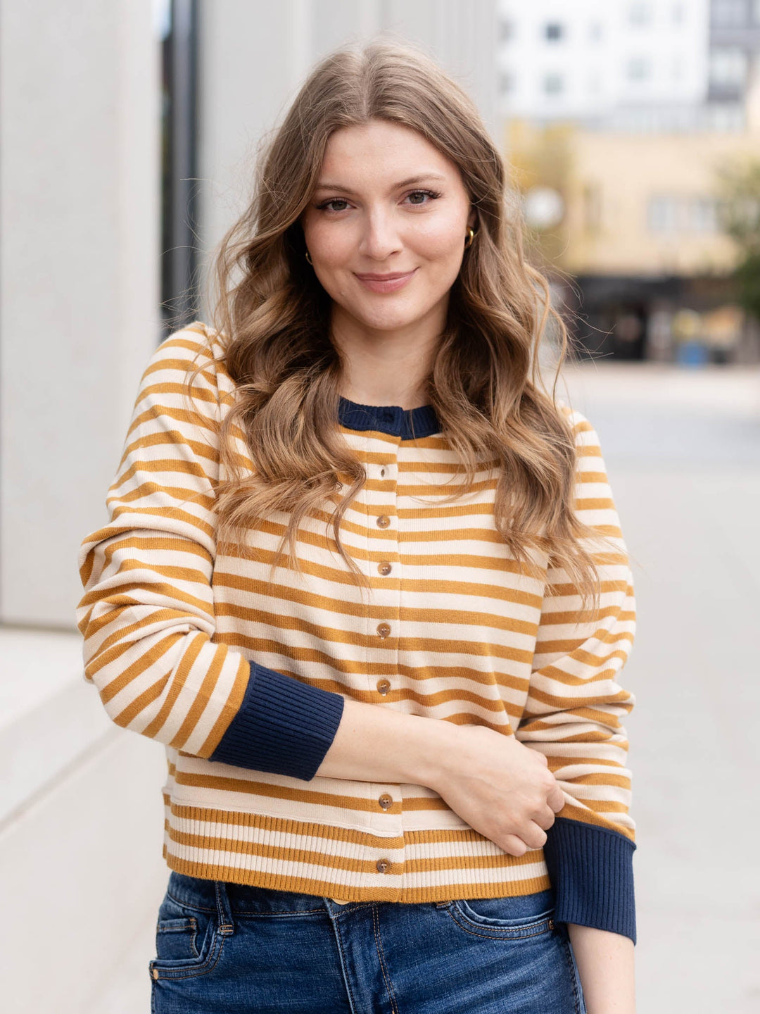 yellow and blue sweater