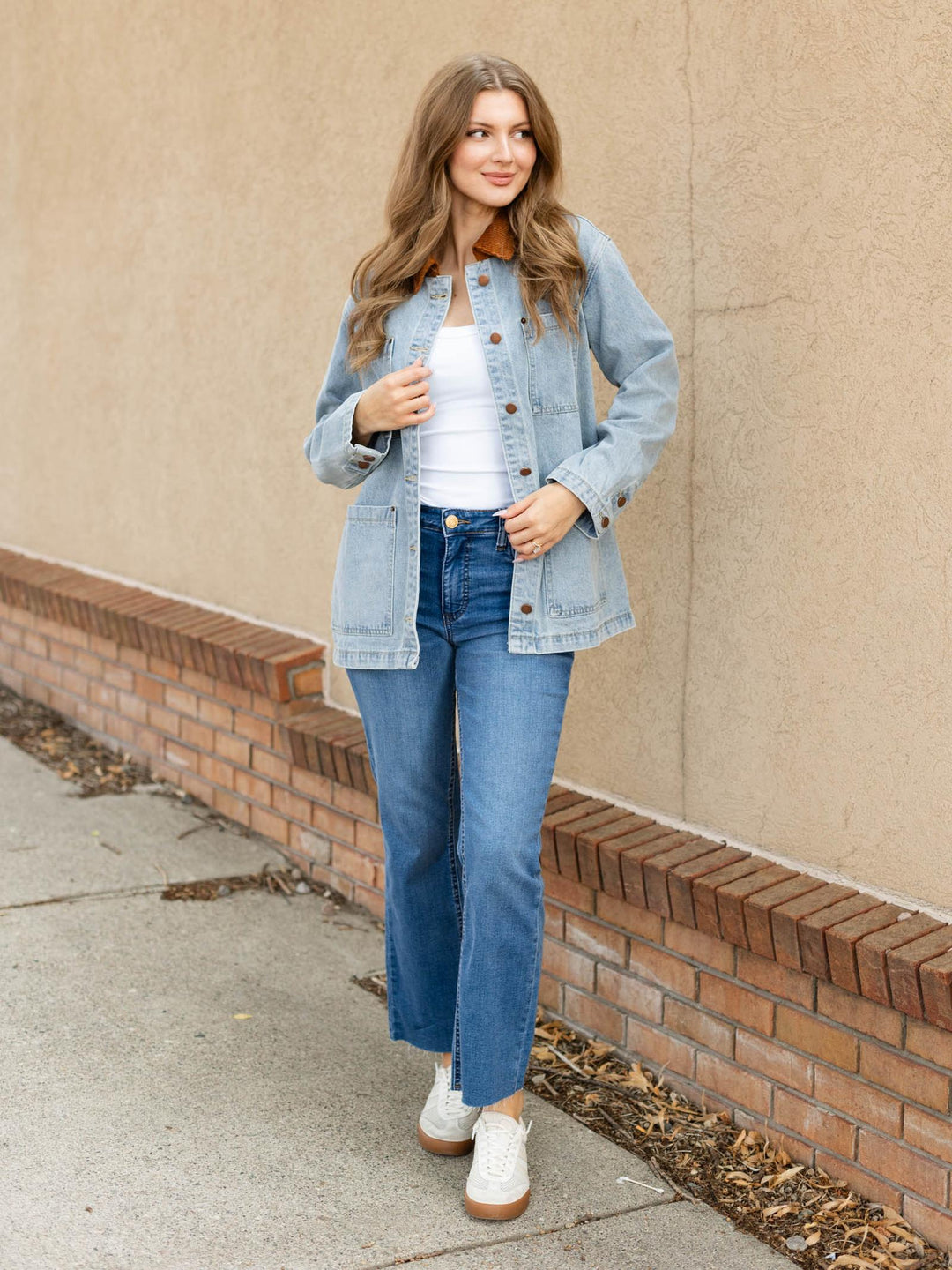Corduroy Contrast Denim Barn Jacket